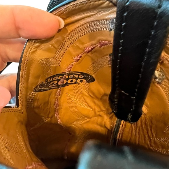 Lucchese 2000 Women's Size 9 Western Cowboy Boots Burgandy Black Leather - Picture 10 of 14